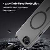 For-iPhone-17e-/-16e-MagSafe-Frosted-Translucent-TPU-+-PC-Full-Coverage-Phone-Case(Black)