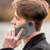 For-iPhone-17e-/-16e-MagSafe-Frosted-Translucent-TPU-+-PC-Full-Coverage-Phone-Case(Black)