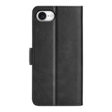 For-iPhone-17e-/-16e-Dual-side-Magnetic-Buckle-Horizontal-Flip-Leather-Phone-Case(Black)