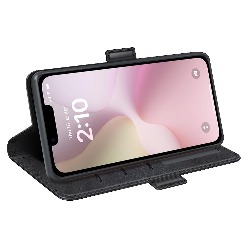 For-iPhone-17e-/-16e-Dual-side-Magnetic-Buckle-Horizontal-Flip-Leather-Phone-Case(Black)