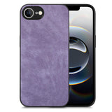 For-iPhone-17e-/-16e-Vintage-Leather-PC-Back-Cover-Phone-Case(Purple)