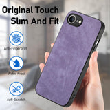 For-iPhone-17e-/-16e-Vintage-Leather-PC-Back-Cover-Phone-Case(Purple)