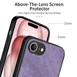 For-iPhone-17e-/-16e-Vintage-Leather-PC-Back-Cover-Phone-Case(Purple)