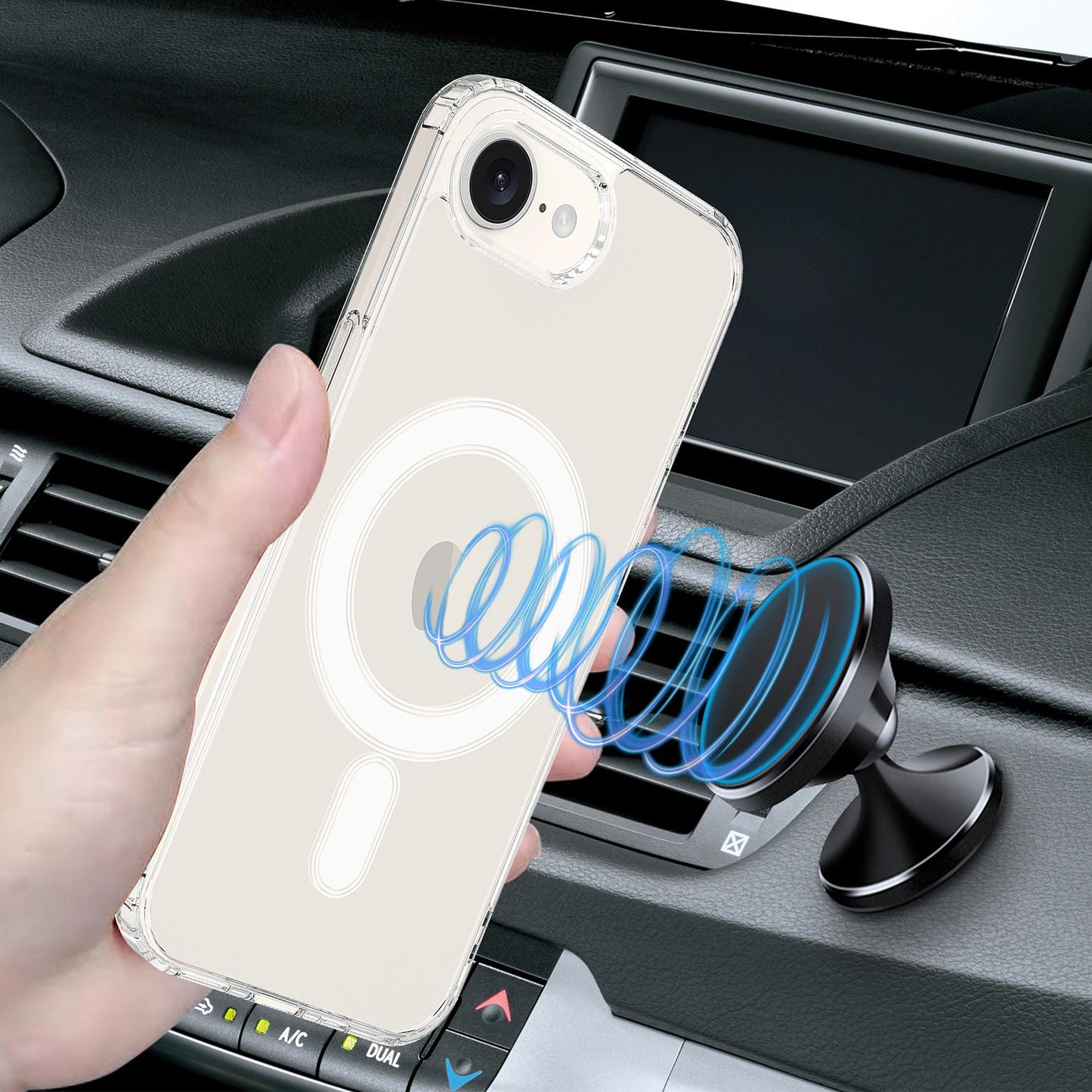 For-iPhone-17e-/-16e-Magsafe-Scratchproof-Acrylic-TPU-Phone-Case(Transparent)