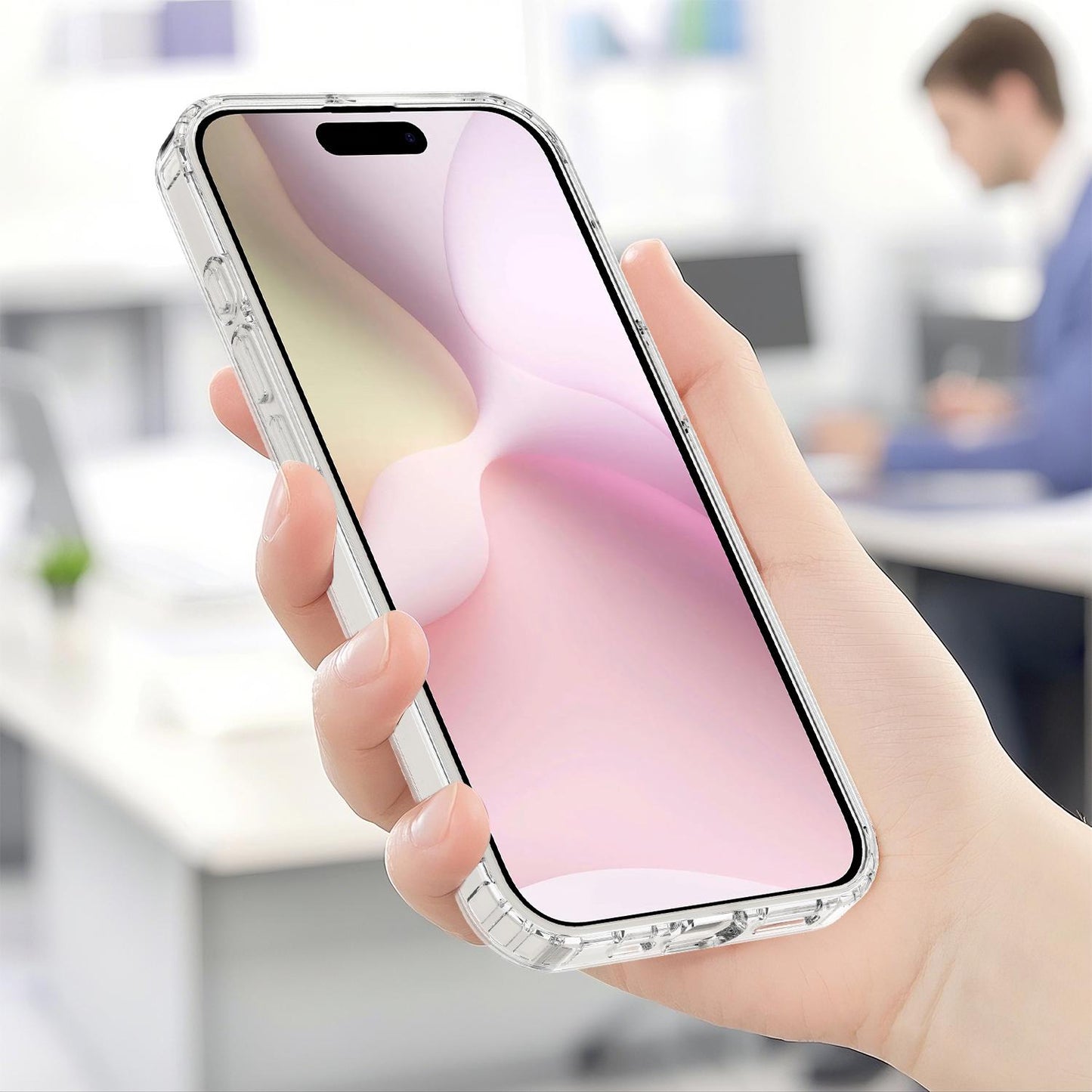 For-iPhone-17e-/-16e-Magsafe-Scratchproof-Acrylic-TPU-Phone-Case(Transparent)