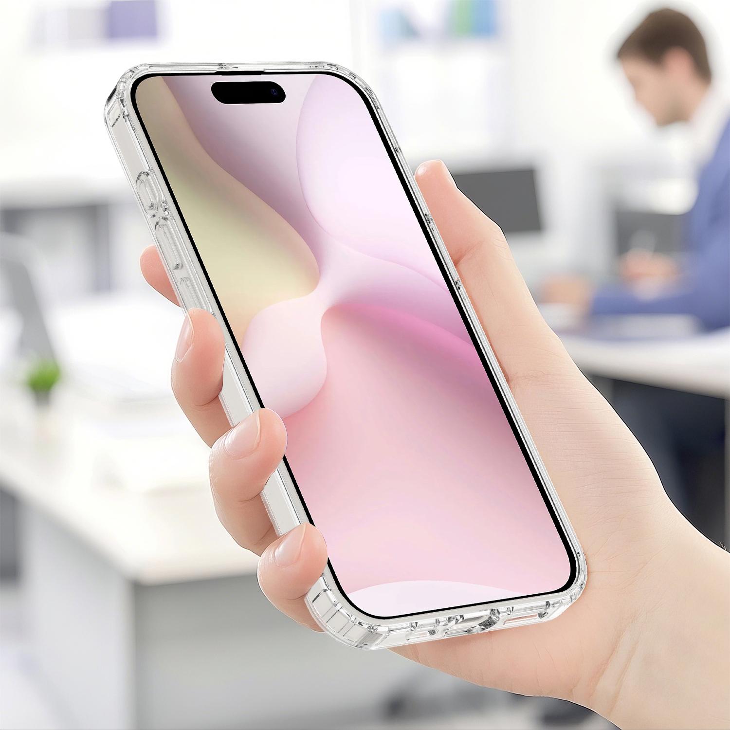 For-iPhone-17e-/-16e-Magsafe-Scratchproof-Acrylic-TPU-Phone-Case(Transparent)