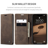 For-iPhone-17e-/-16e-CaseMe-013-Multifunctional-Horizontal-Flip-Leather-Phone-Case(Coffee)