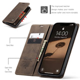 For-iPhone-17e-/-16e-CaseMe-013-Multifunctional-Horizontal-Flip-Leather-Phone-Case(Coffee)