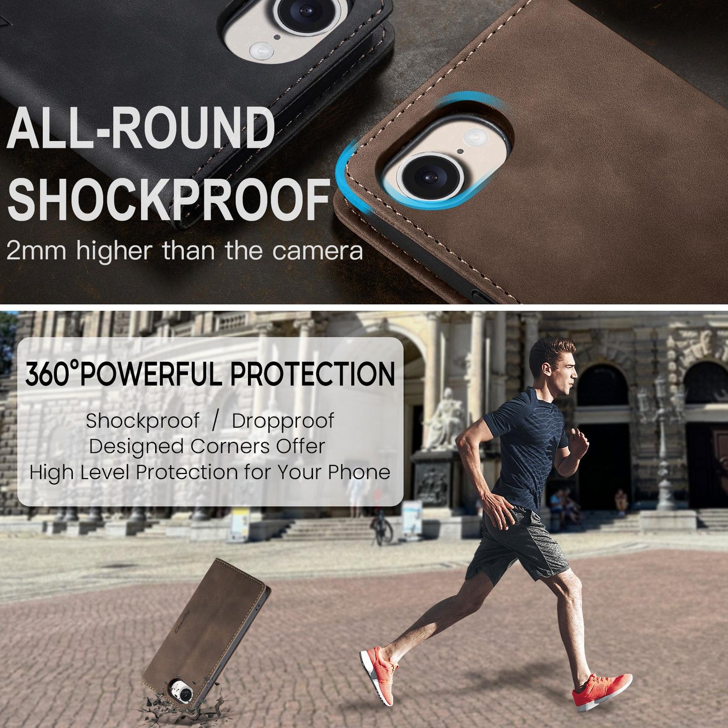 For-iPhone-17e-/-16e-CaseMe-013-Multifunctional-Horizontal-Flip-Leather-Phone-Case(Coffee)
