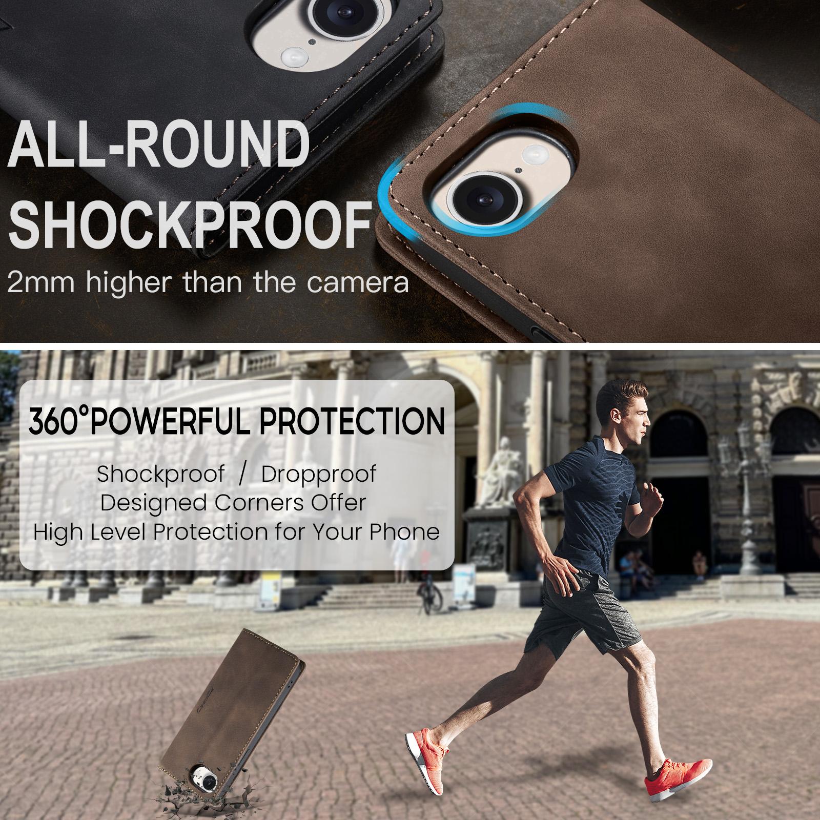 For-iPhone-17e-/-16e-CaseMe-013-Multifunctional-Horizontal-Flip-Leather-Phone-Case(Coffee)