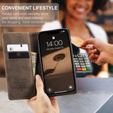 For-iPhone-17e-/-16e-CaseMe-013-Multifunctional-Horizontal-Flip-Leather-Phone-Case(Coffee)