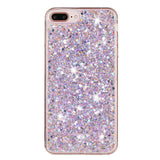 For-iPhone-8-Plus-/-7-Plus-Transparent-Frame-Glitter-Powder-TPU-Phone-Case(Purple)