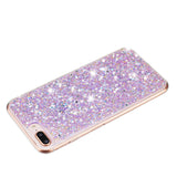 For-iPhone-8-Plus-/-7-Plus-Transparent-Frame-Glitter-Powder-TPU-Phone-Case(Purple)