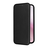 For-iPhone-SE-2024-Carbon-Fiber-Texture-Flip-Leather-Phone-Case(Black)