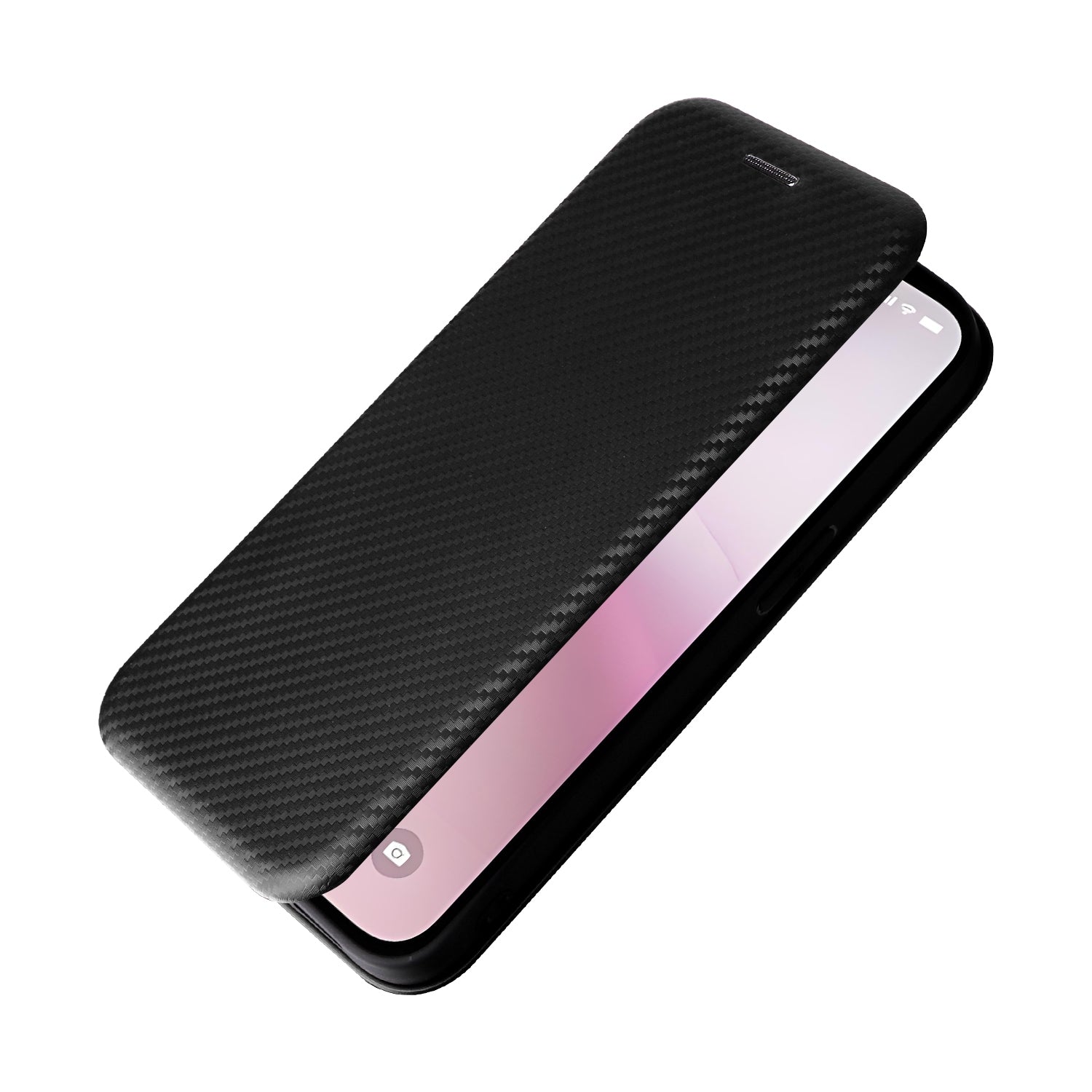 For-iPhone-SE-2024-Carbon-Fiber-Texture-Flip-Leather-Phone-Case(Black)