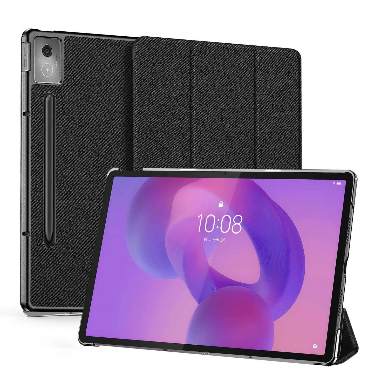 For-Lenovo-Idea-Tab-Pro-DUX-DUCIS-Domo-Series-Magnetic-Flip-Leather-Tablet-Case(Black)