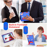 For-Lenovo-Tab-M11/-Xiaoxin-Pad-11-2024-Fold-Holder-Spider-Silicone-Hybrid-PC-Tablet-Case(Blue-Red)