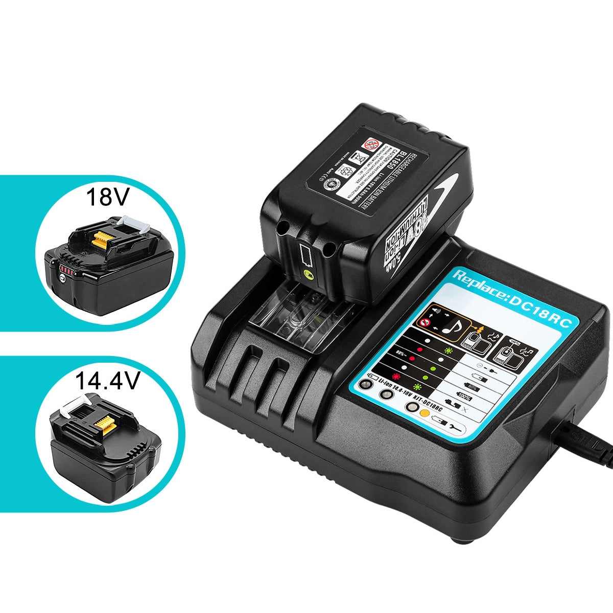 For-Makit-DC18RA-/-DC18RC-14.4V-18V-Cordless-Power-Tool-Battery-Charger(US-Plug)