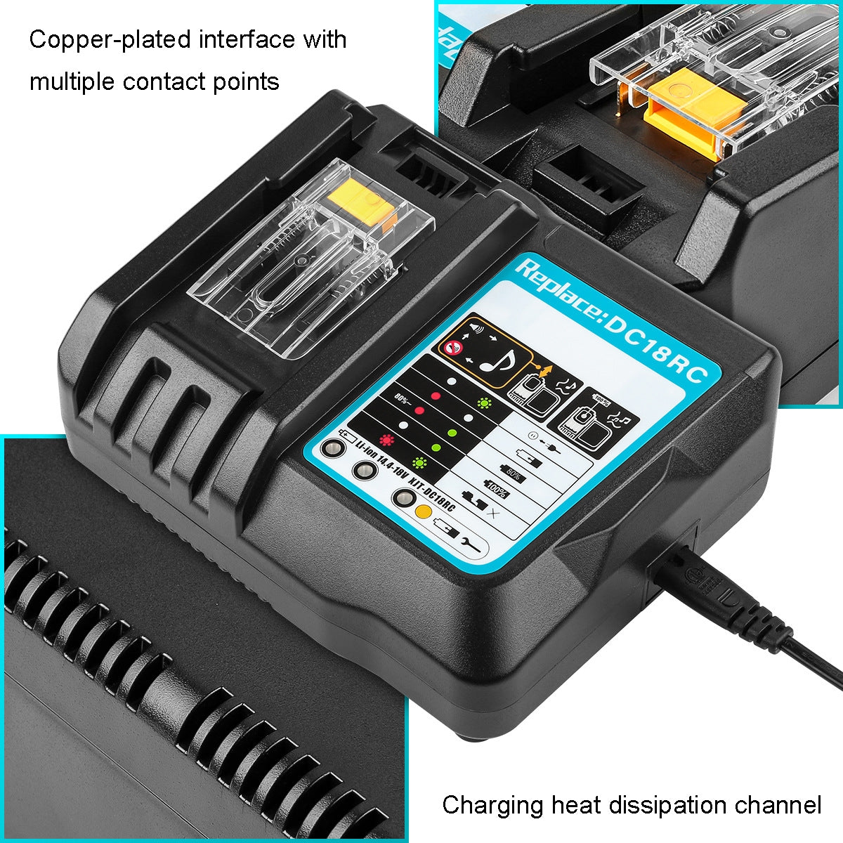 For-Makit-DC18RA-/-DC18RC-14.4V-18V-Cordless-Power-Tool-Battery-Charger(US-Plug)
