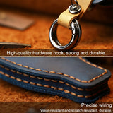 For-Mercedes-Benz-Old-Style-Car-Cowhide-Leather-Key-Protective-Cover-Key-Case-(Blue)