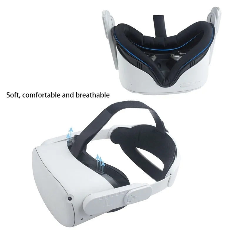 For-Meta-Quest-2-VR-Headset-Anti-sweat-Eye-Mask-VR-Facial-Interface-Bracket-Cover(Black)