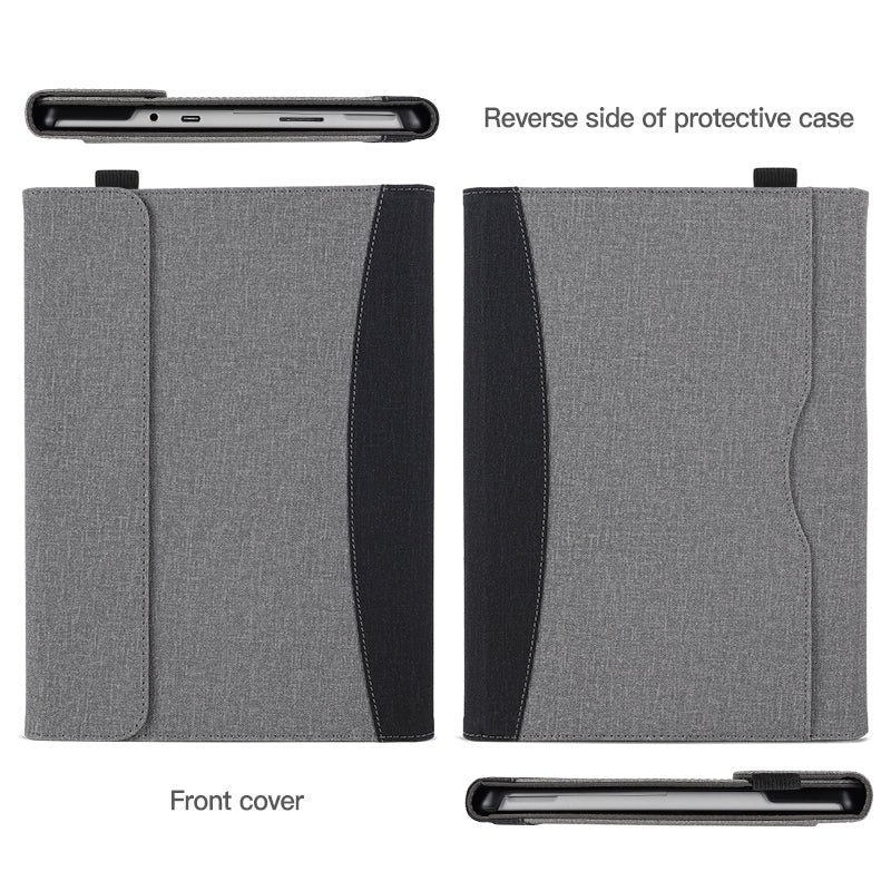 For-Microsoft-Surface-Pro-10-/-9-Cloth-Texture-Stitching-Leather-Tablet-Case(Black)