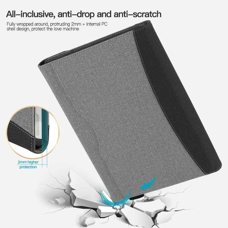 For-Microsoft-Surface-Pro-10-/-9-Cloth-Texture-Stitching-Leather-Tablet-Case(Black)