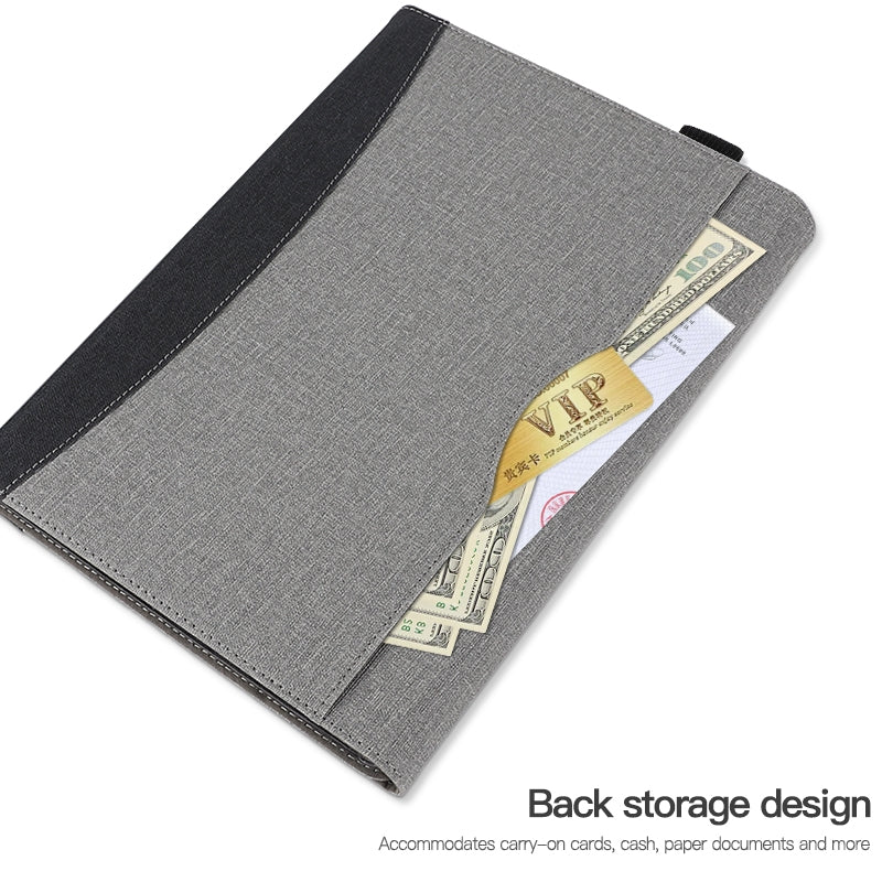For-Microsoft-Surface-Pro-10-/-9-Cloth-Texture-Stitching-Leather-Tablet-Case(Black)