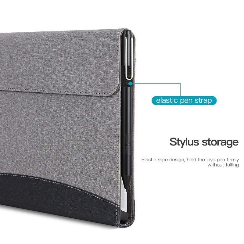 For-Microsoft-Surface-Pro-10-/-9-Cloth-Texture-Stitching-Leather-Tablet-Case(Black)