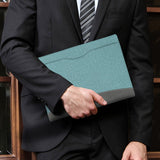 For-Microsoft-Surface-Pro-10-/-9-Cloth-Texture-Stitching-Leather-Tablet-Case(Black)
