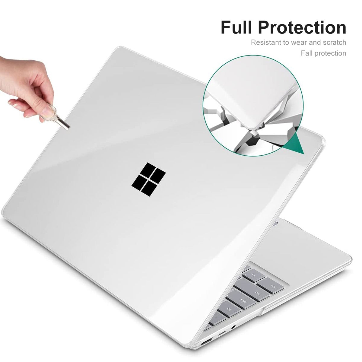 For-Microsoft-Surface-Laptop-2/3/4/5-13.5-Cloth-1769/1867/1958/1950-ENKAY-Hat-Prince-Shockproof-Crystal-Hard-Case(Transparent)
