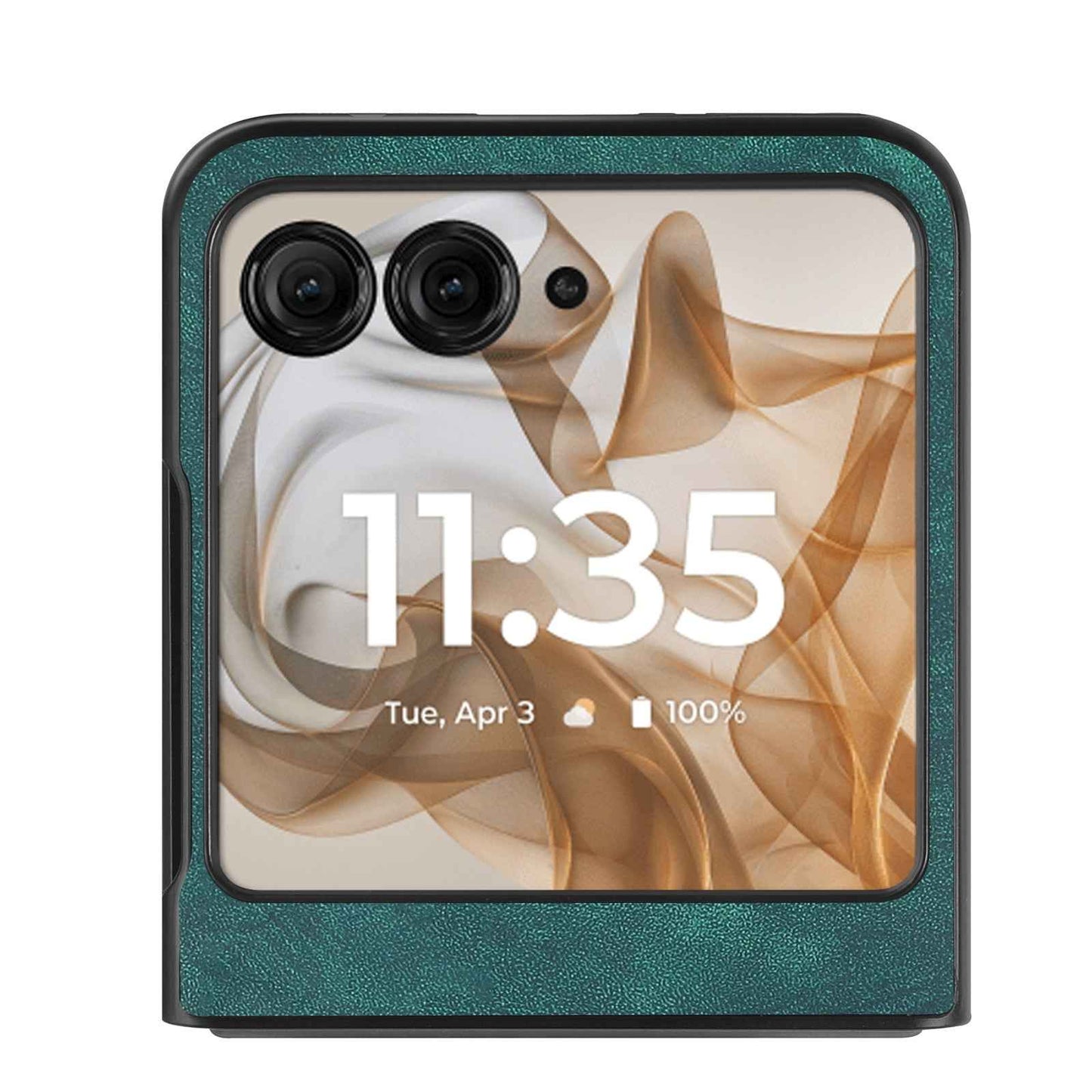 For-Motorola-Razr-50-Ultra-Vintage-Leather-PC-Back-Cover-Phone-Case(Green)