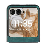 For-Motorola-Razr-50-Ultra-Vintage-Leather-PC-Back-Cover-Phone-Case(Green)