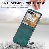 For-Motorola-Razr-50-Ultra-Vintage-Leather-PC-Back-Cover-Phone-Case(Green)