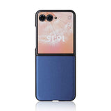 For Motorola Moto Razr 50 Ultra PU Leather PC Phone Case(Blue)