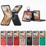For-Motorola-Razr-50-Ultra-Litchi-Texture-Leather-Ring-Fold-Phone-Case(Orange)