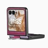 For-Motorola-Razr-50-Ultra-Litchi-Texture-Leather-Ring-Fold-Phone-Case(Purple)