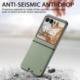 For-Motorola-Razr-50-Ultra-Carbon-Fiber-Texture-Leather-Back-Phone-Case(Green)
