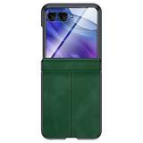 For-Motorola-Razr-50-Ultra-Integrated-Film-Hinge-Folding-PU-Phone-Case(Green)