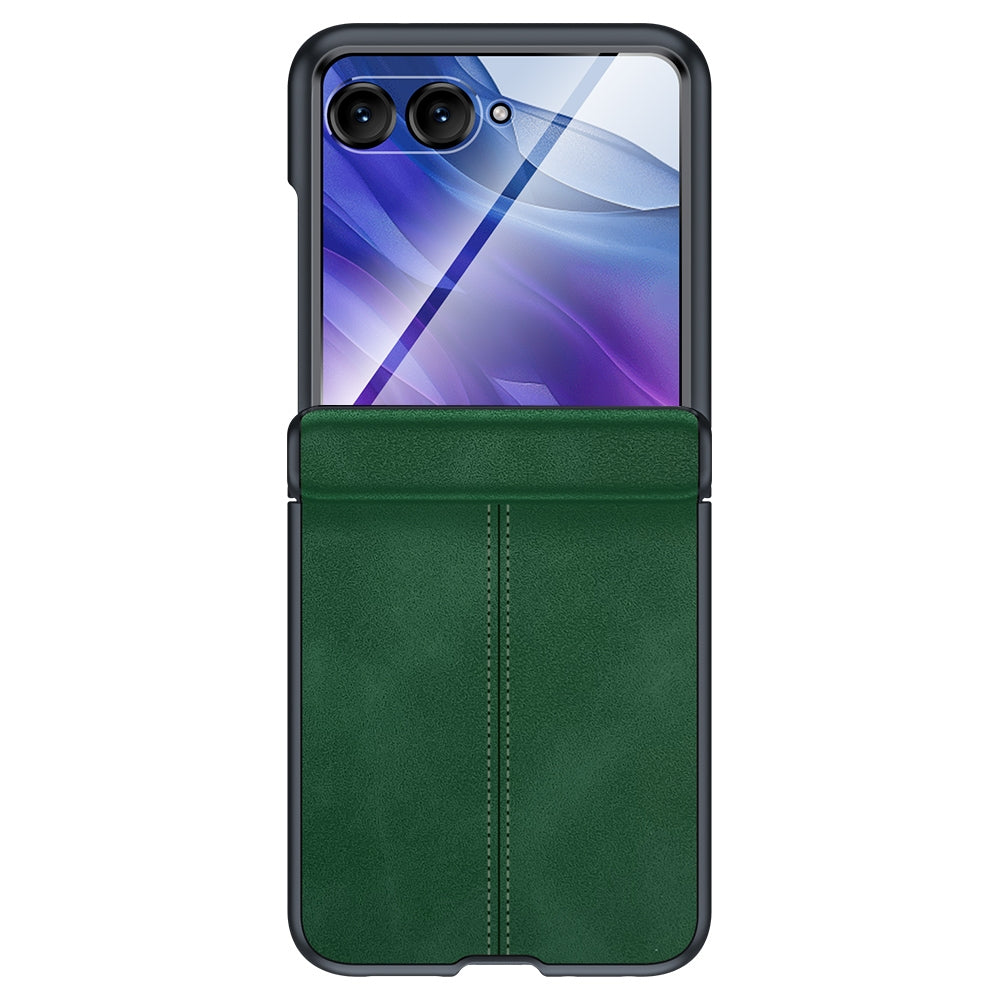 For-Motorola-Razr-50-Ultra-Integrated-Film-Hinge-Folding-PU-Phone-Case(Green)
