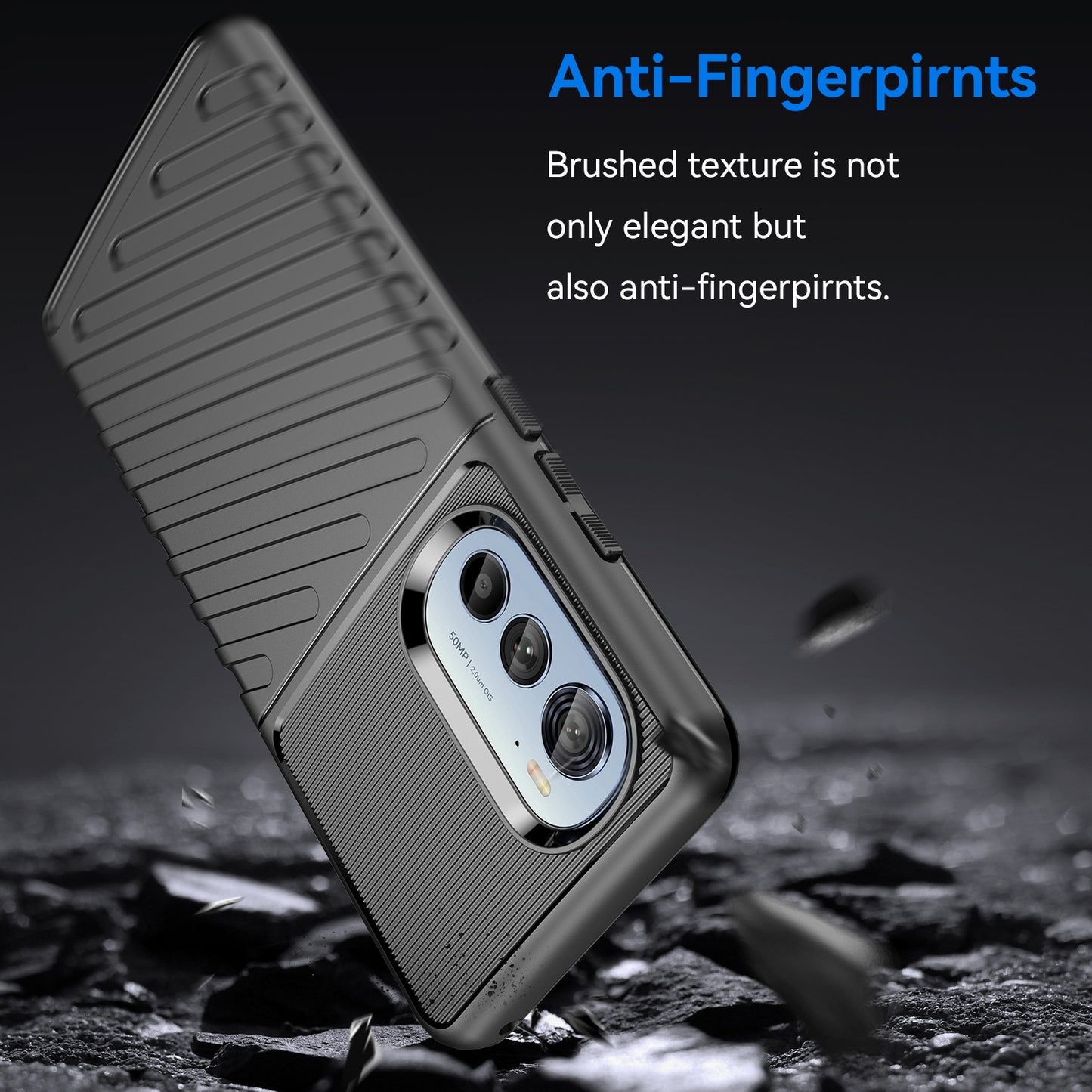 For-Motorola-Edge-30-Pro-Thunderbolt-Shockproof-TPU-Protective-Soft-Phone-Case(Black)