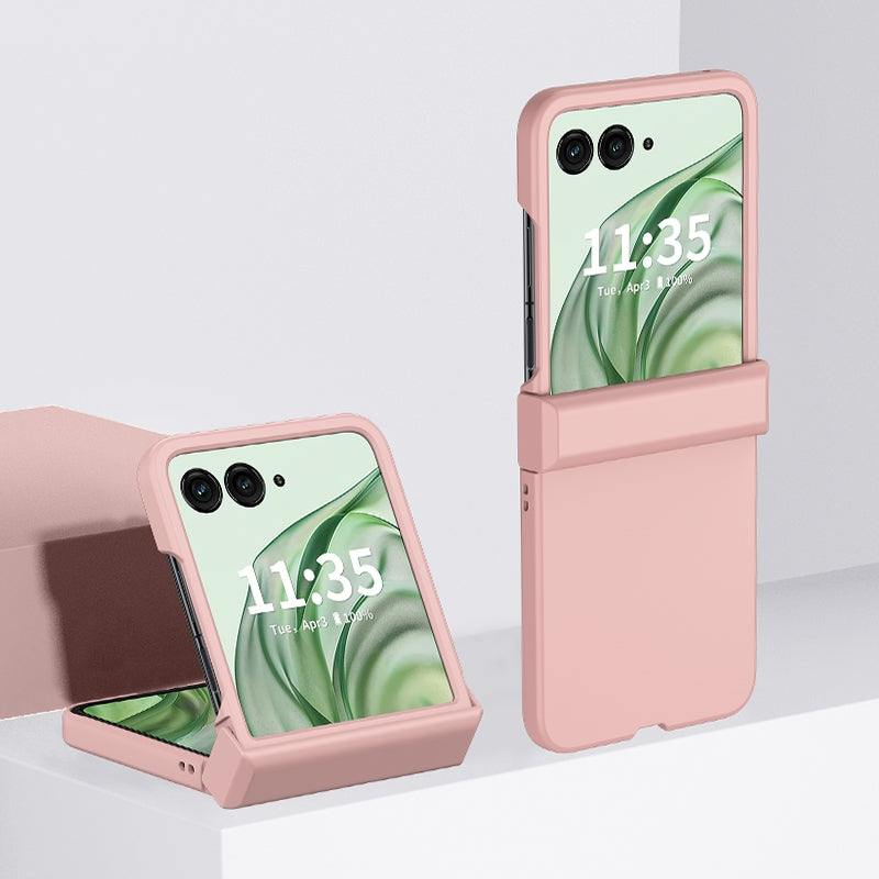 For-Motorola-Razr-50-Ultra-3-in-1-Skin-Feel-PC-Phone-Case(Pink)