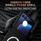 For-Motorola-Razr-50-Ultra-Carbon-Fiber-Texture-MagSafe-Magnetic-Phone-Case(Black)