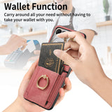 For-Motorola-Razr-50-Ultra-Retro-Skin-feel-Ring-Card-Bag-Phone-Case(Pink)