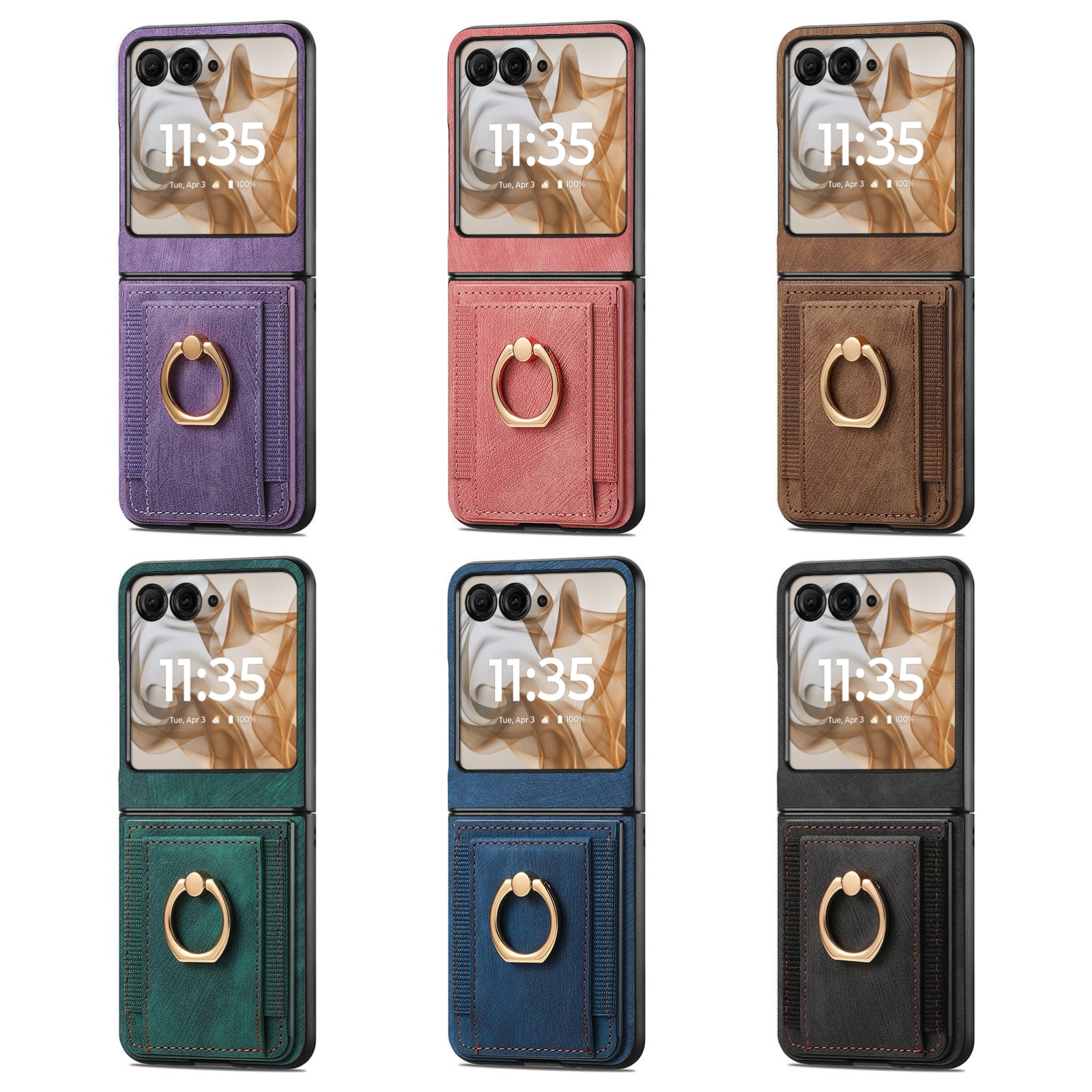 For-Motorola-Razr-50-Ultra-Retro-Skin-feel-Ring-Card-Bag-Phone-Case(Pink)