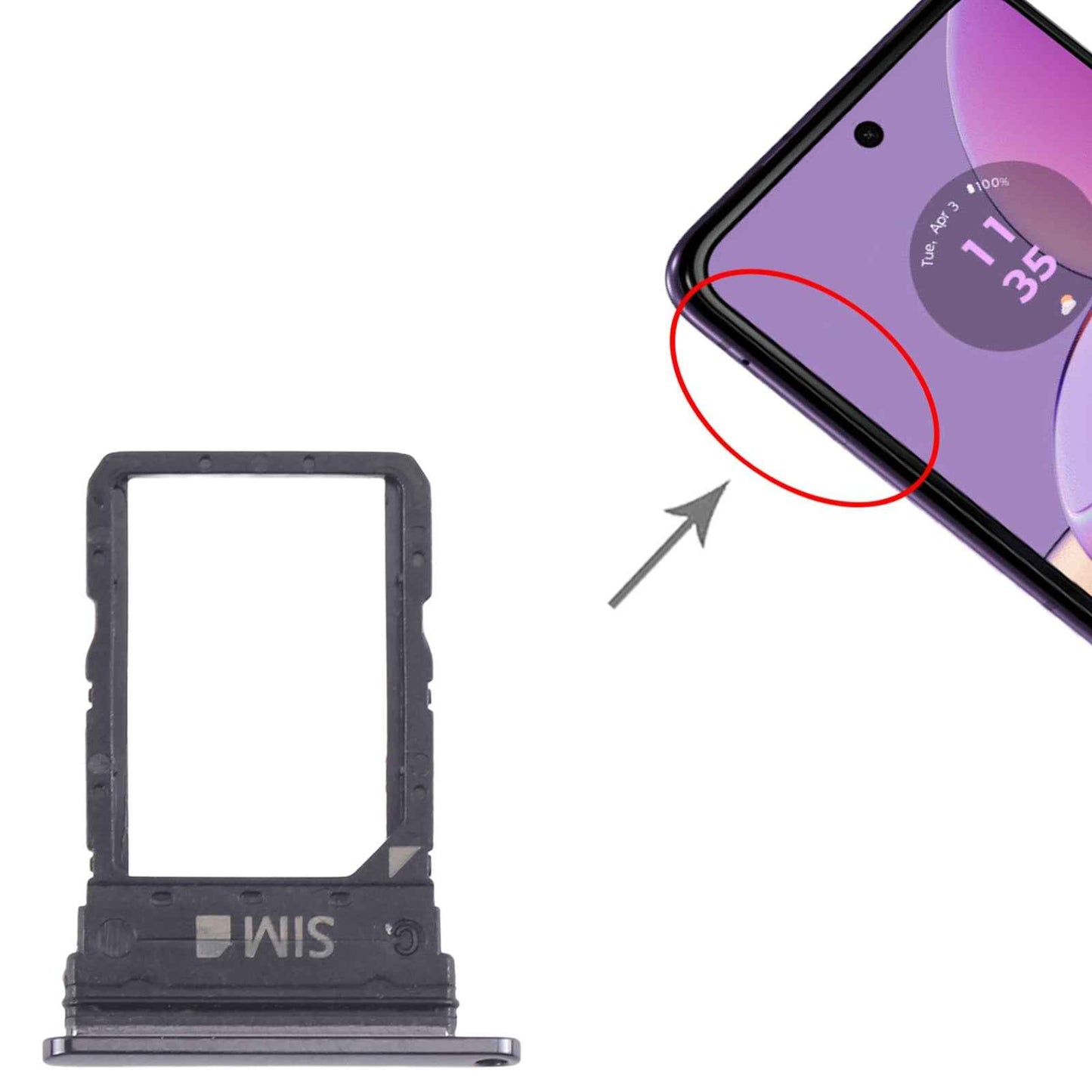 For Motorola Razr 40 Ultra Original SIM Card Tray (Black)