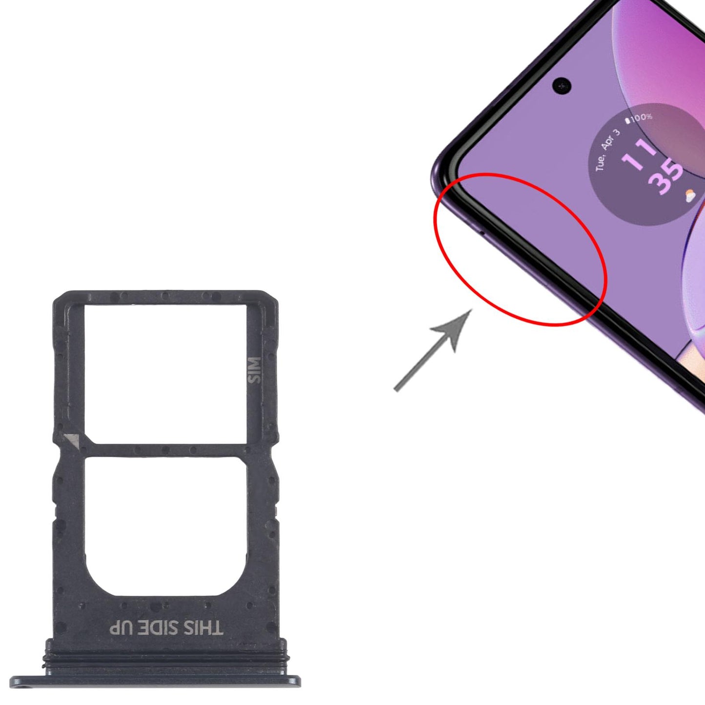 For-Motorola-Razr-40-Original-SIM-Card-Tray-(Black)