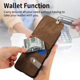 For-Motorola-Razr-50-Ultra-Retro-Ring-Vertical-Zipper-Wallet-Phone-Case(Brown)