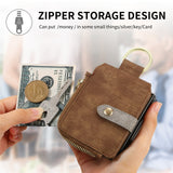 For-Motorola-Razr-50-Ultra-Retro-Ring-Vertical-Zipper-Wallet-Phone-Case(Brown)