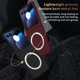 For-Motorola-Razr-50-Ultra-Carbon-Fiber-Texture-MagSafe-Magnetic-Phone-Case(Blue-Purple)